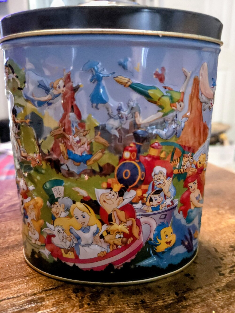Vintage Walt Disney Character Tin Canister - 3 D